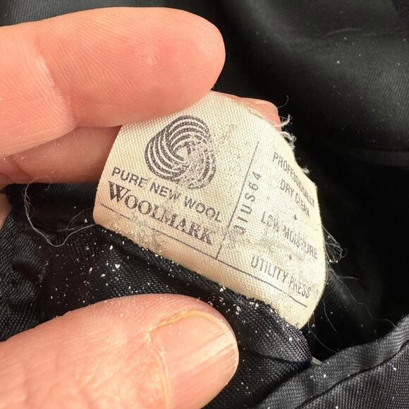 Tommy Hilfiger 100% Wool Navy Blue Windowpane Plaid Three Button Blazer Mens 42R - Picture 12 of 12